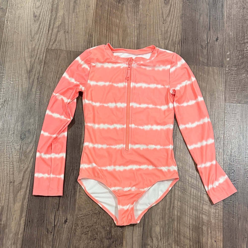 Gap Kids Girls Long sleeve rash guard swimsuit with zipper Size Large